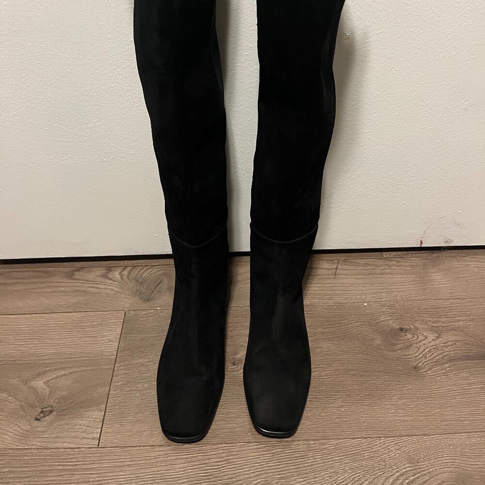 Stuart Weitzman Women's Boots Size 7.5 Black Suede Over the Knee 5050 Boot